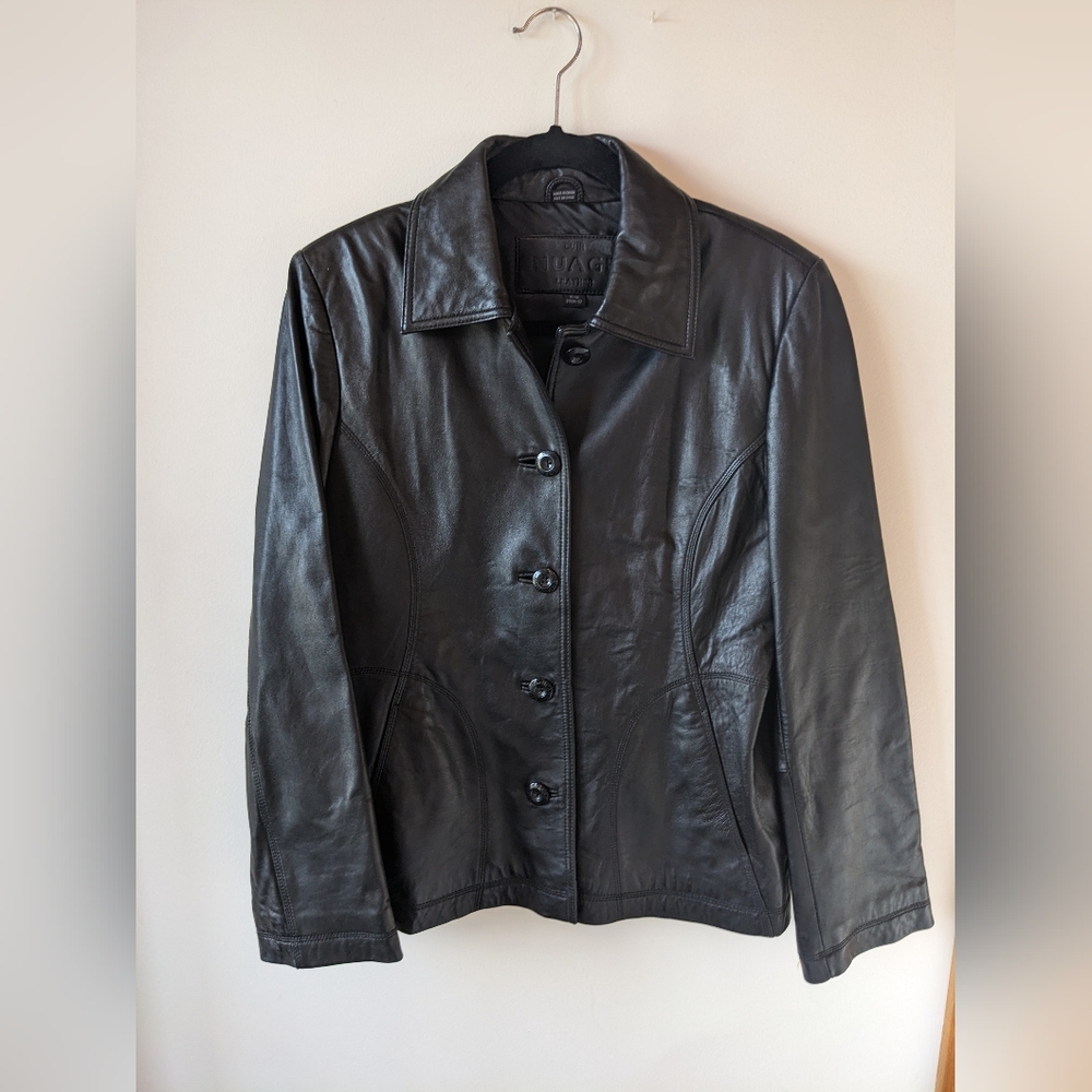 Nuage Genuine Leather Black Jacket | Size M | Classic & Timeless